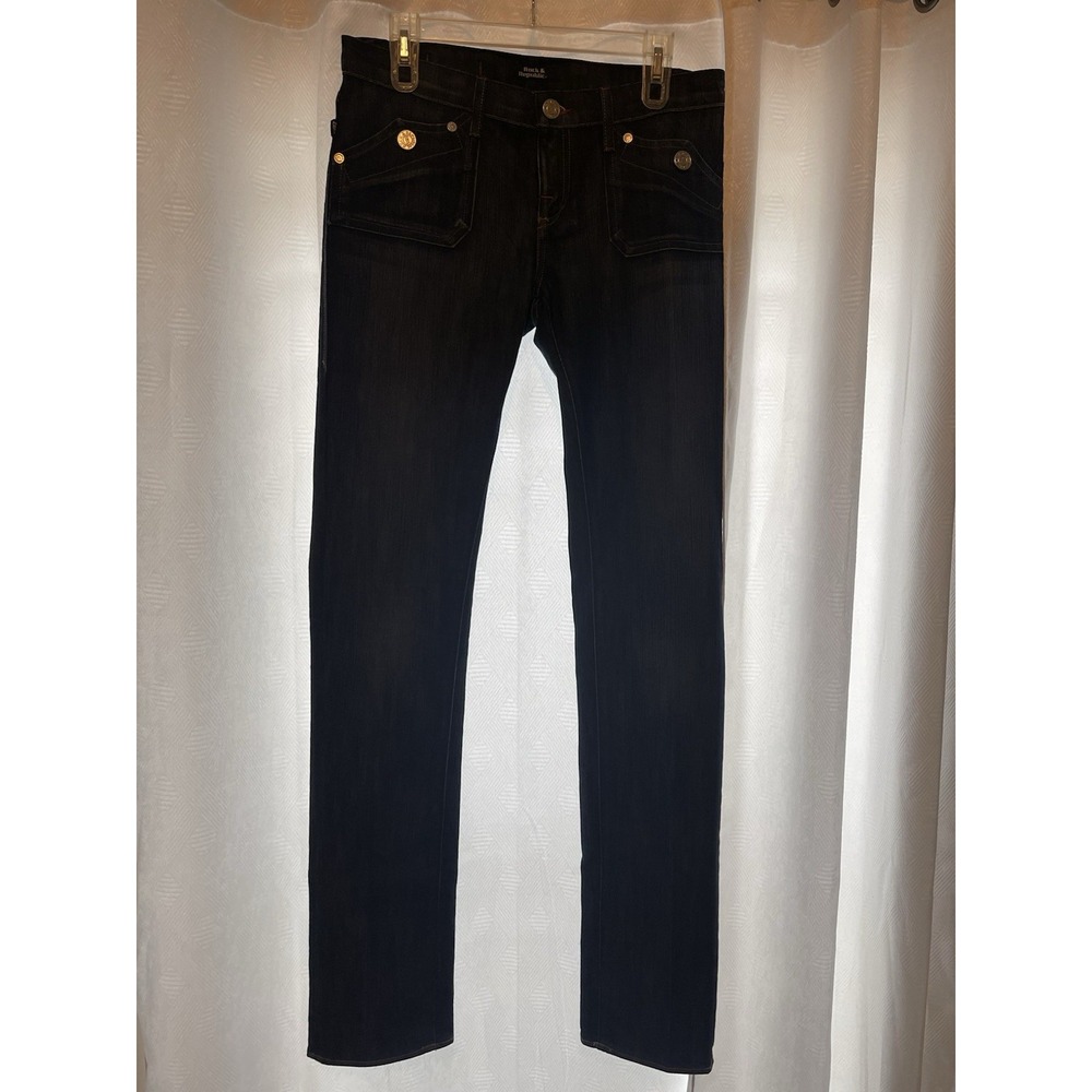 Rock & Republic Women's Straight Fit Jeans, Size 28, Blue Denim